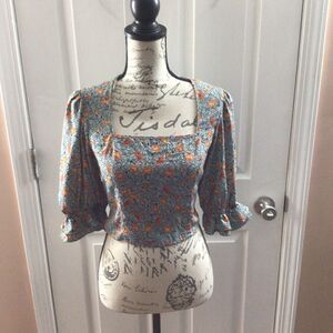 Women’s Sienna Sky Tie‎ Back Floral Blouse Size Small